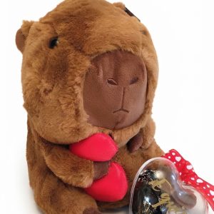 capibara mas bombones y mensaje de te quiero